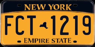 NY license plate FCT1219