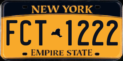 NY license plate FCT1222