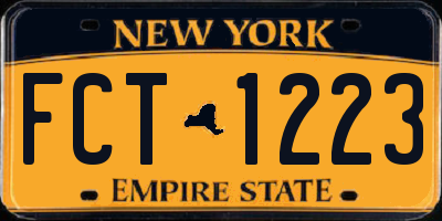 NY license plate FCT1223