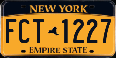 NY license plate FCT1227