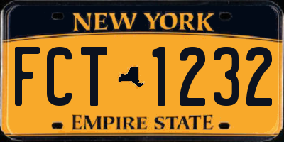NY license plate FCT1232