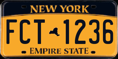 NY license plate FCT1236