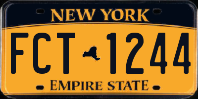 NY license plate FCT1244