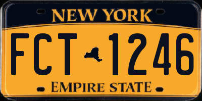 NY license plate FCT1246