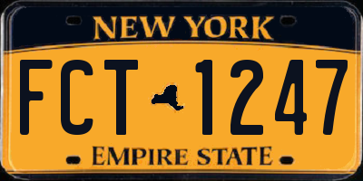 NY license plate FCT1247