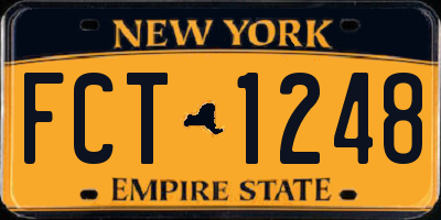 NY license plate FCT1248