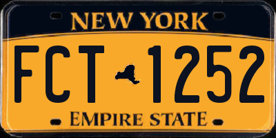 NY license plate FCT1252