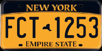 NY license plate FCT1253