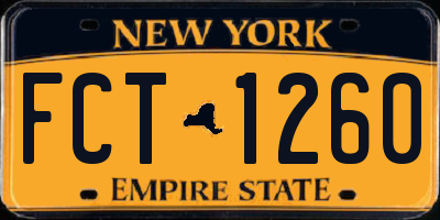 NY license plate FCT1260