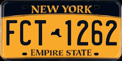 NY license plate FCT1262