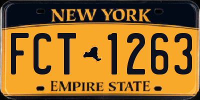 NY license plate FCT1263
