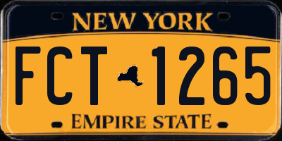 NY license plate FCT1265