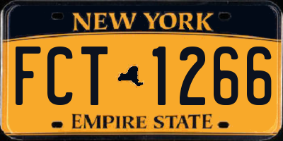 NY license plate FCT1266
