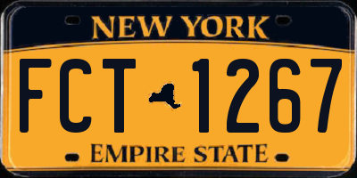 NY license plate FCT1267