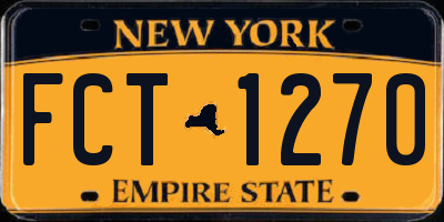 NY license plate FCT1270
