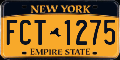 NY license plate FCT1275
