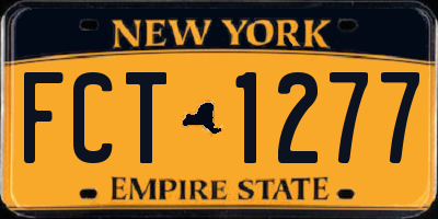 NY license plate FCT1277