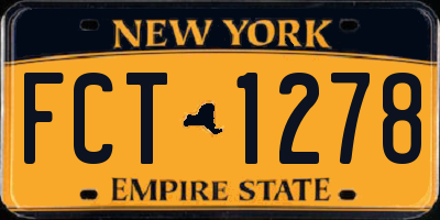 NY license plate FCT1278