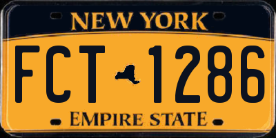 NY license plate FCT1286