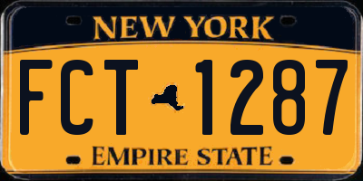 NY license plate FCT1287