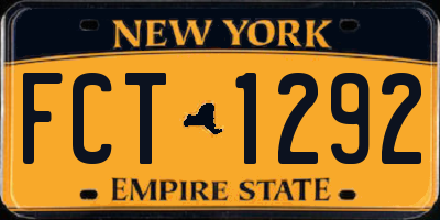 NY license plate FCT1292