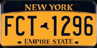 NY license plate FCT1296