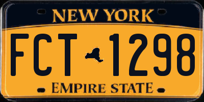 NY license plate FCT1298