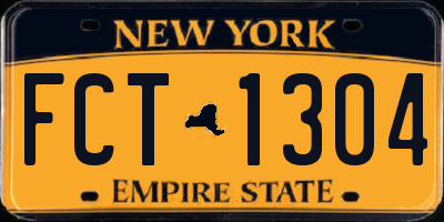 NY license plate FCT1304