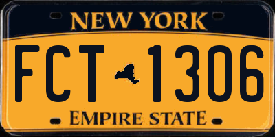 NY license plate FCT1306