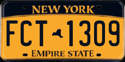 NY license plate FCT1309