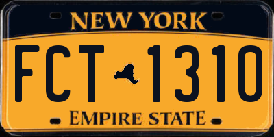 NY license plate FCT1310
