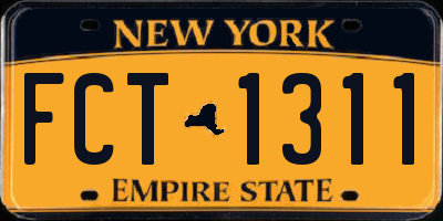 NY license plate FCT1311