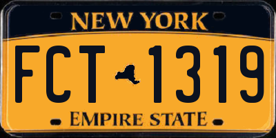 NY license plate FCT1319