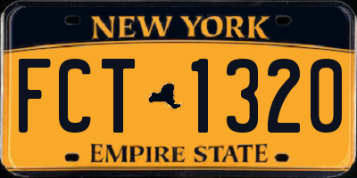 NY license plate FCT1320