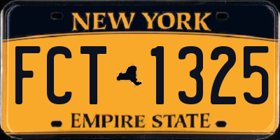 NY license plate FCT1325