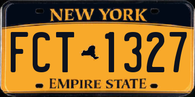 NY license plate FCT1327
