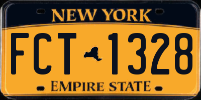 NY license plate FCT1328