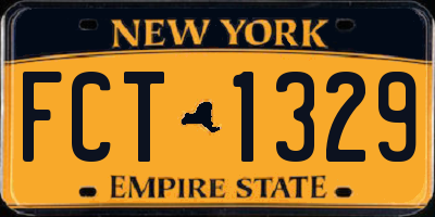 NY license plate FCT1329