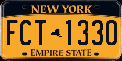 NY license plate FCT1330