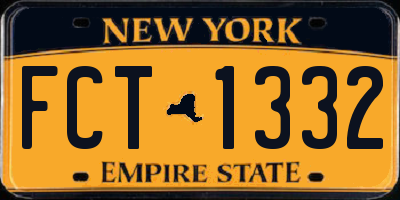 NY license plate FCT1332