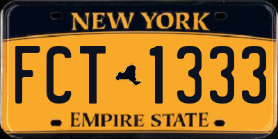 NY license plate FCT1333