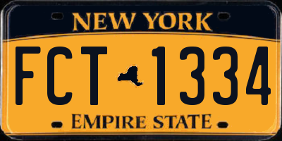 NY license plate FCT1334
