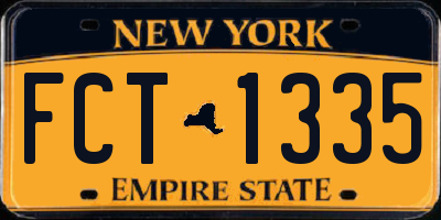 NY license plate FCT1335