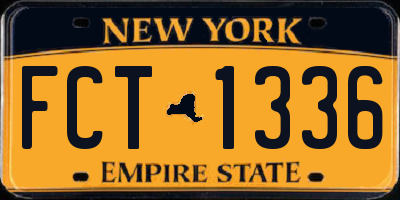 NY license plate FCT1336