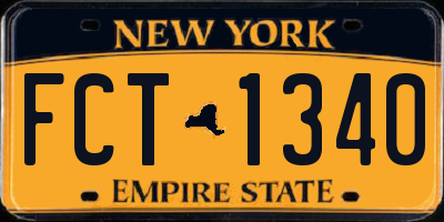 NY license plate FCT1340