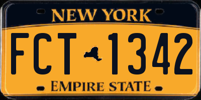 NY license plate FCT1342