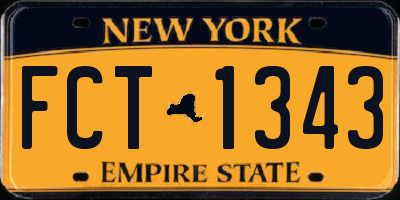 NY license plate FCT1343