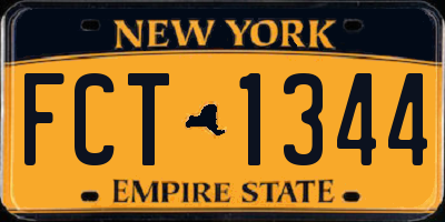 NY license plate FCT1344