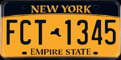 NY license plate FCT1345