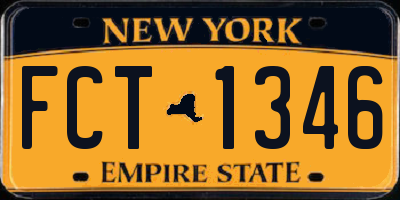 NY license plate FCT1346